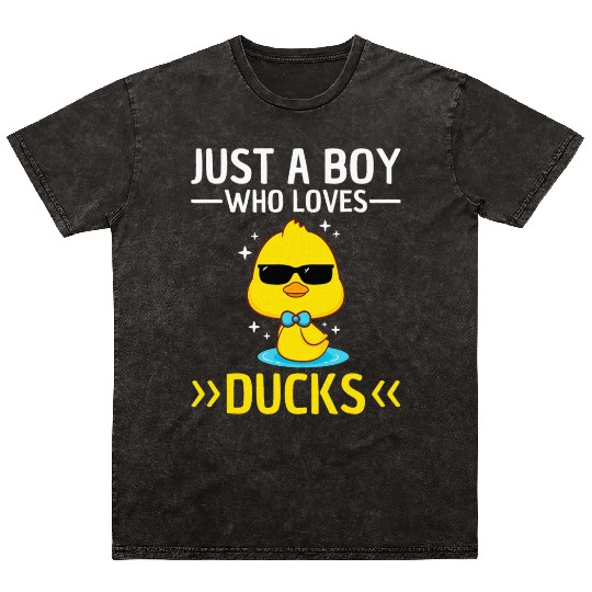Just A Boy Who Loves Duck Lover Mineral Wash T Shirts