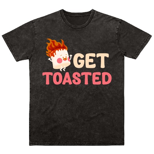 Get Toasted Marshmallow Puns Cocoa RV Mountain Mineral Wash T Shirts