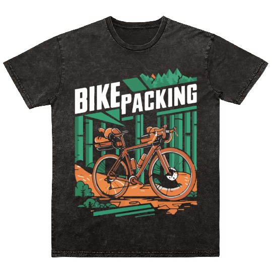 Bikepacking Gravel Bike - Adventure in Nature Mineral Wash T Shirts