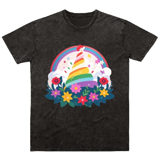 Mother's Day: Sunday cake, flower rainbow Mineral Wash T Shirts