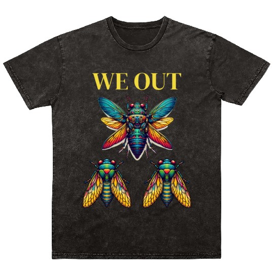 Funny Cicada We Out Cute Cicada Entomology Insects Mineral Wash T Shirts