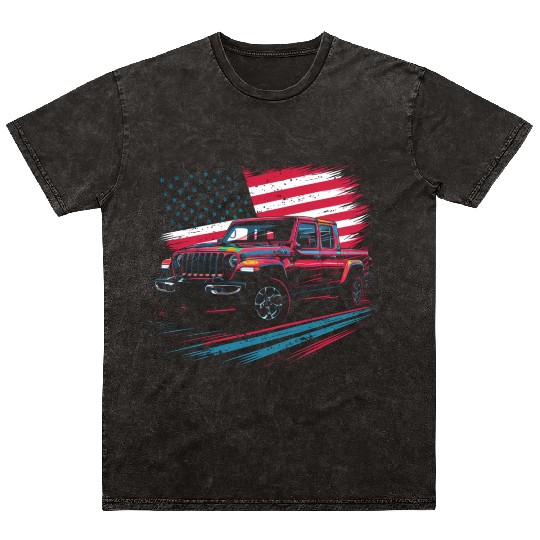 Jeep Gladiator JT US Flag Mineral Wash T Shirts