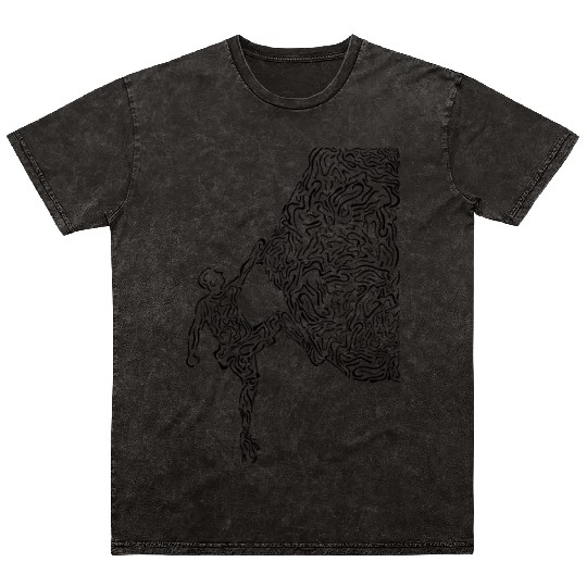 Bouldering Rock Climber Nature Sport Drawing Climb Mineral Wash T Shirts