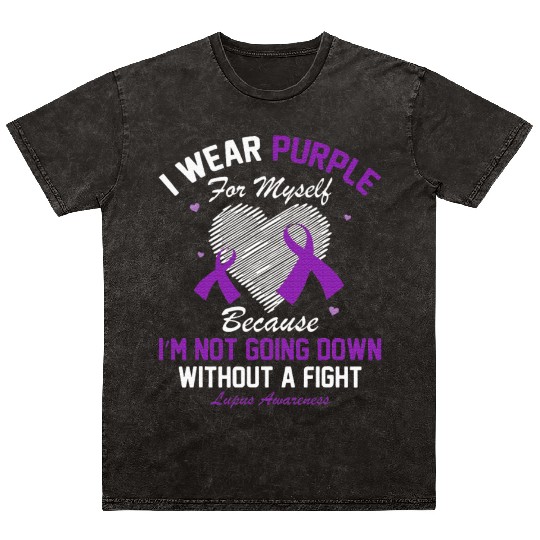 I Wear Purple For Myself Lupus Awareness Heart Mineral Wash T Shirts
