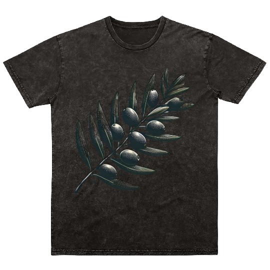 An olive Branch Mineral Wash T Shirts