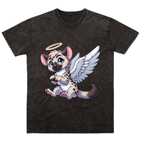 Hyena angel wings halo Mineral Wash T Shirts
