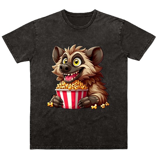Hyena Predator Popcorn Cinema Night Mineral Wash T Shirts