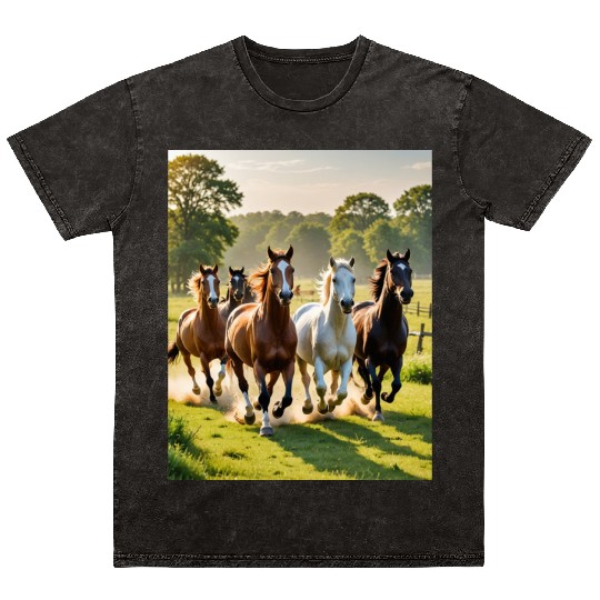 Horse racing competition. Mineral Wash T Shirts