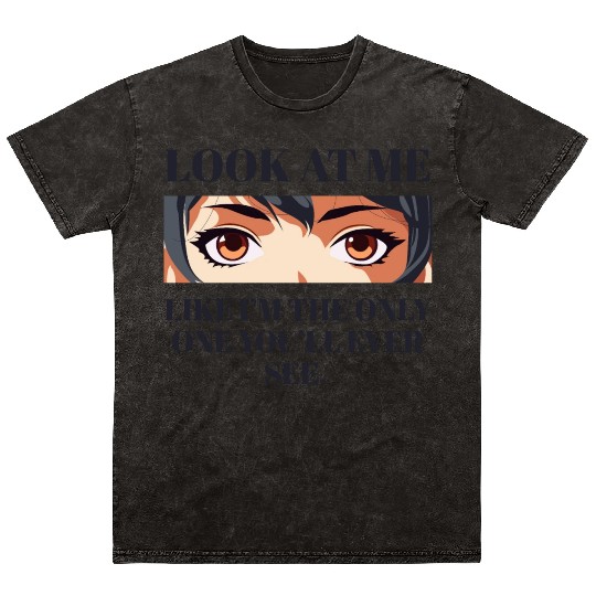 Anime eyes Streetwear Design Mineral Wash T Shirts