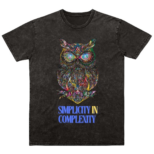 Abstract Art, Simplicity In Complexity,Owl Mineral Wash T Shirts