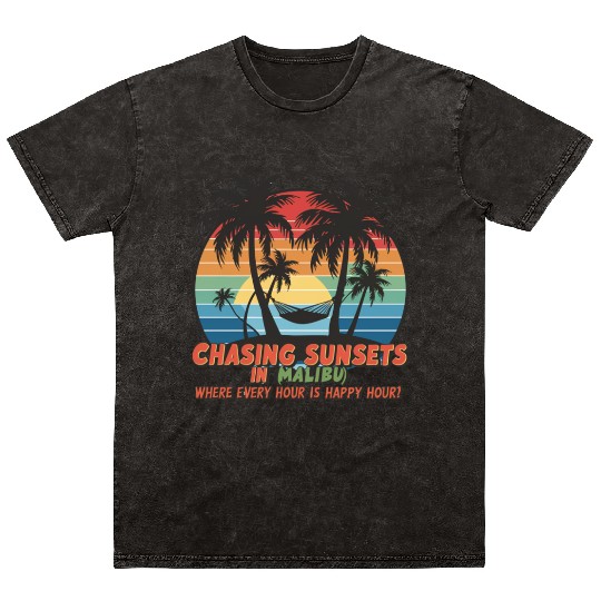 Chasing Sunsets in Malibu Mineral Wash T Shirts