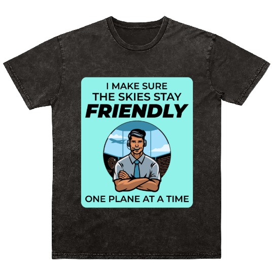 Air Traffic Controller ATC Aviation Humor Flight Mineral Wash T Shirts