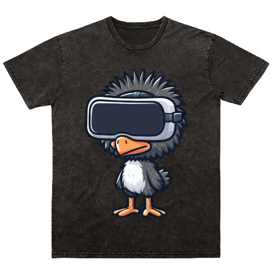 Emu bird ostrich VR virtual reality gamer cute Mineral Wash T Shirts