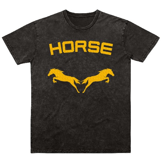 Horses Double Horse Riding Horsepower Lover T Mineral Wash T Shirts