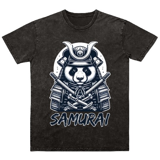 Warrior Panda: Embrace the Spirit of the Samurai Mineral Wash T Shirts