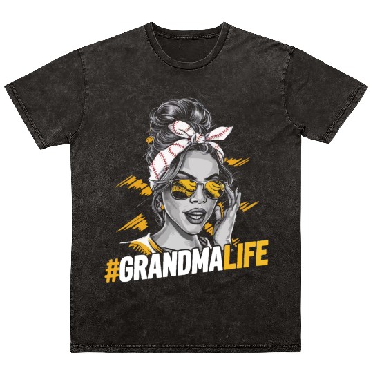 Baseball Grandma Grandmother Grandparents Day Mineral Wash T Shirts