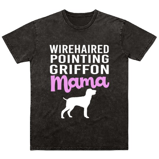 Mothers Day Wirehaired Pointing Griffon Dog Mom Mineral Wash T Shirts