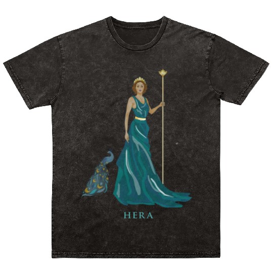 Majestic Hera: Greek Goddess Mineral Wash T Shirts