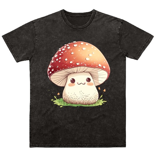 Cute Kawaii Mushrooms Clipart, Cute Mushrooms PNG Mineral Wash T Shirts