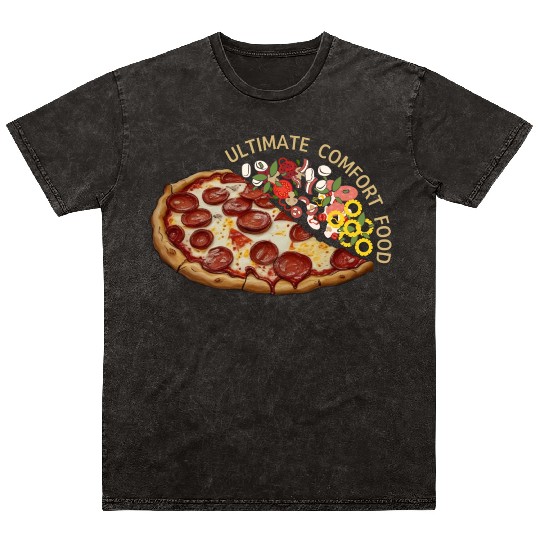 Ultimate Comfort Food Pizza Mineral Wash T Shirts
