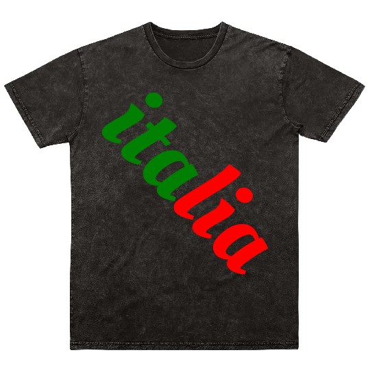 Vibrant Italian Flag Typography Mineral Wash T Shirts