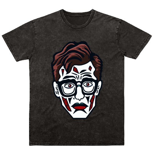 Nerdy Nerd Sad Clown Face Mineral Wash T Shirts