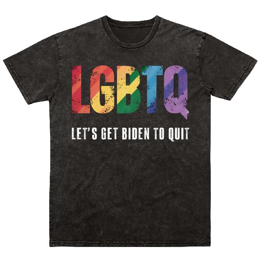 LGBTQ Lets Get Biden To Quite Gay Pride Mineral Wash T Shirts
