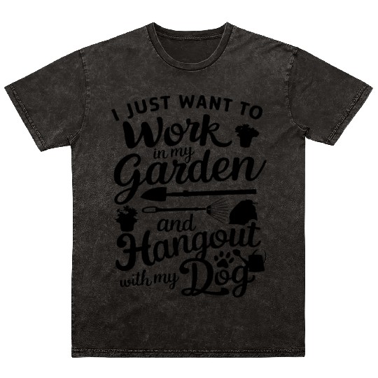 Gardening Dog Lover Gardener Garden Plants Mineral Wash T Shirts