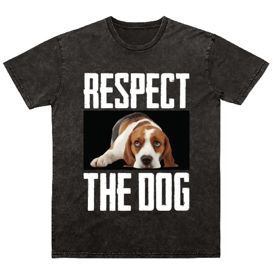 Respect The Dog Cute Puppy Photo Canine Lover Gift Mineral Wash T Shirts