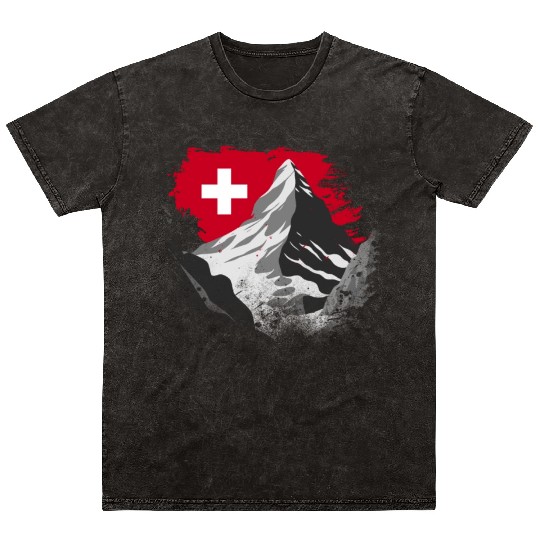 Vacation Skiing, Hiking, Mountain Switzerland Mineral Wash T Shirts