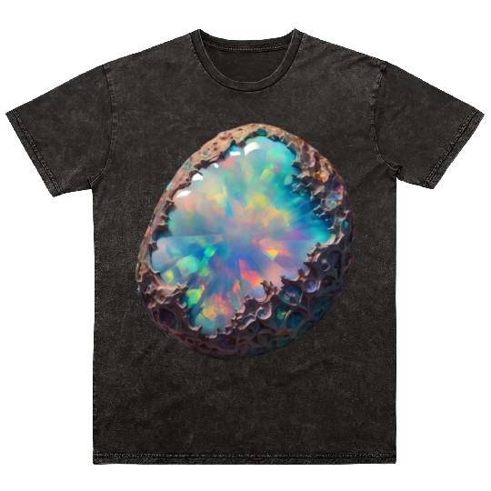 Raw Natural Opal 3D Mineral Wash T Shirts