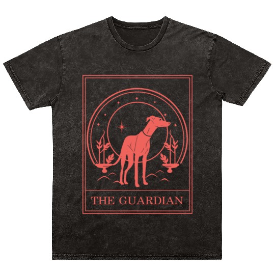 Tarot Greyhound Dog Celestial Whippet Tarot Card Mineral Wash T Shirts