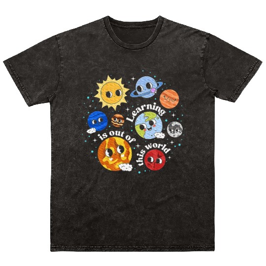 Solar System Learning Science Teacher Mineral Wash T Shirts