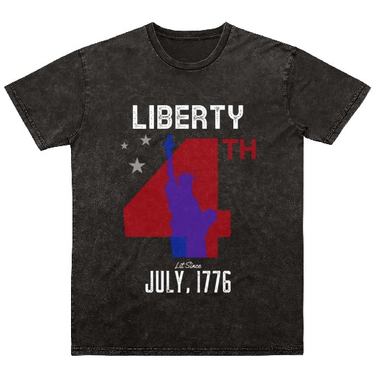 Liberty Been Lit Since July, 1776 4th of July Mineral Wash T Shirts