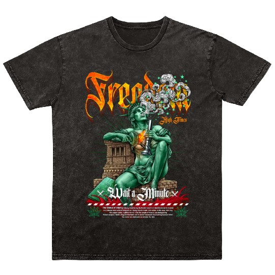statue of liberty smoking #2 Mineral Wash T Shirts