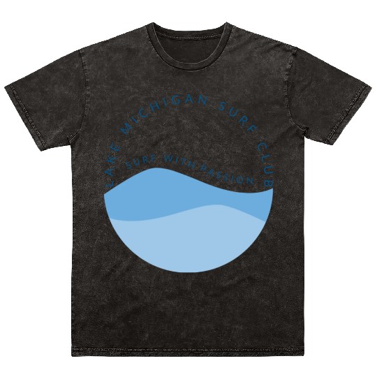 Surf With Passion Lake Michigan Surf Club Mineral Wash T Shirts