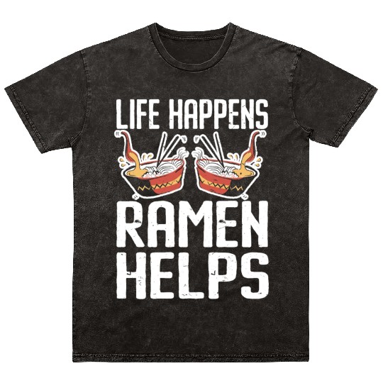 Ramen Lover Japanese Noodle Soup Ramen Mineral Wash T Shirts