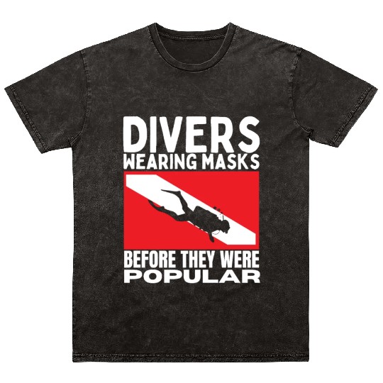 Scuba Diving Mask Pun Funny Scuba Diver Mineral Wash T Shirts