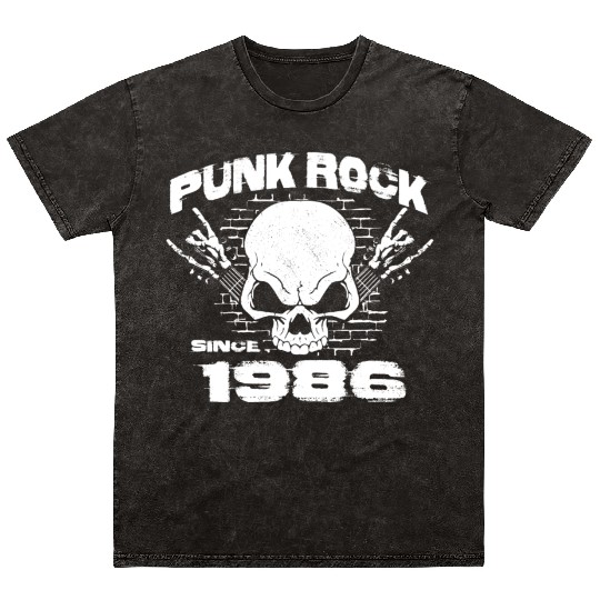 Punk Rock Since 1986 - Skull Rock Hands 38th Mineral Wash T Shirts