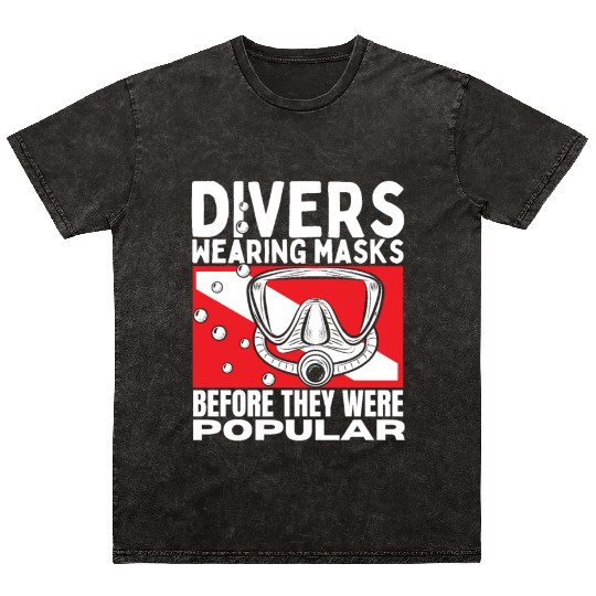 Scuba Diving Mask Pun Funny Scuba Diver Mineral Wash T Shirts