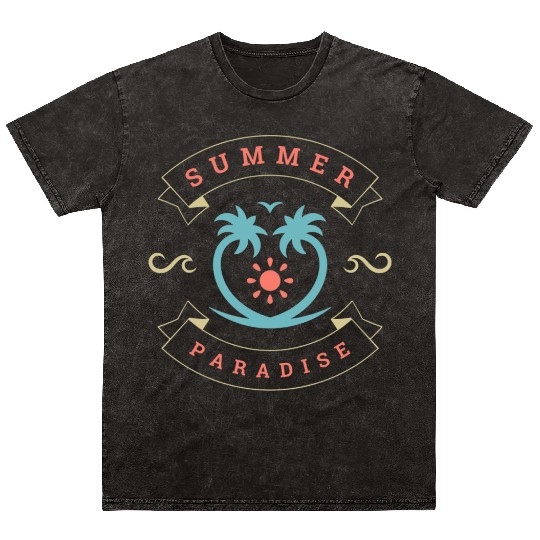 Summer Paradise Mineral Wash T Shirts Design