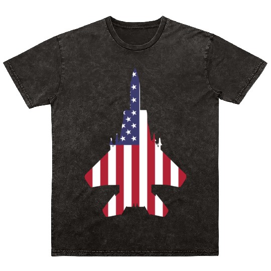 Patriotic American F-15 Mineral Wash T Shirts