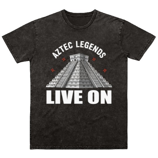 Aztec Pyramid Mayan Indigenous Mexican Aztec Mineral Wash T Shirts