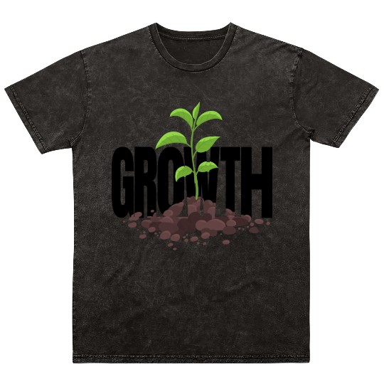Growth Typography Design Mineral Wash T Shirts