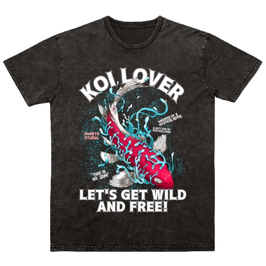 Red Koi elegant animal Mineral Wash T Shirts