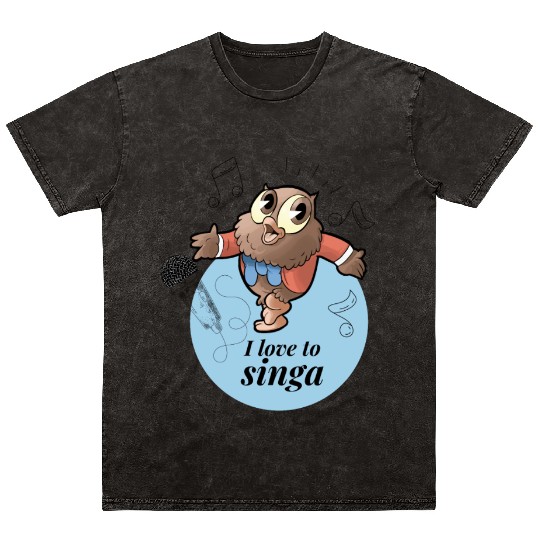 Owl Jolson I love to Singa! Mineral Wash T Shirts