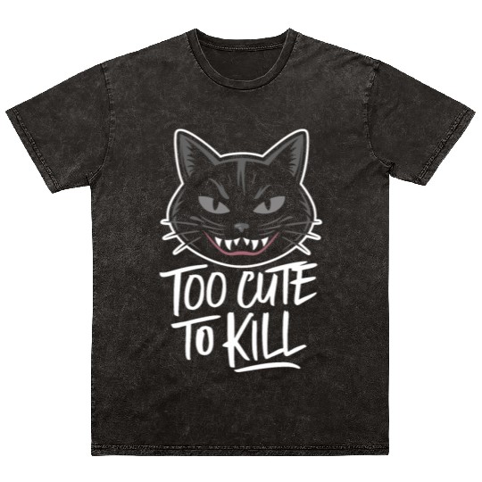 Gothic Emo Cat Design For Cat Lovers And Mineral Wash T Shirts