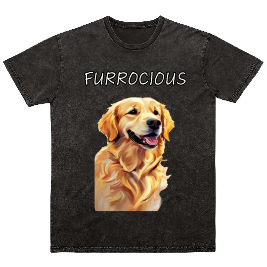 Furrocious Golden Retriever Mineral Wash T Shirts