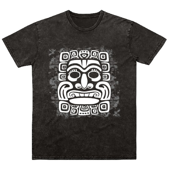 Maya God Mayan Mythology Kauil Mask Mineral Wash T Shirts