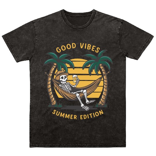 Skeleton in the Hammock Beach Vacation Mineral Wash T Shirts